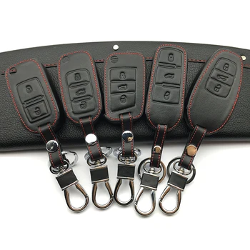 

2017 Hot sale Genuine Leather Remote Control Car key cover skin case for volkswagen vw touareg 3 buttons smart key protect shell
