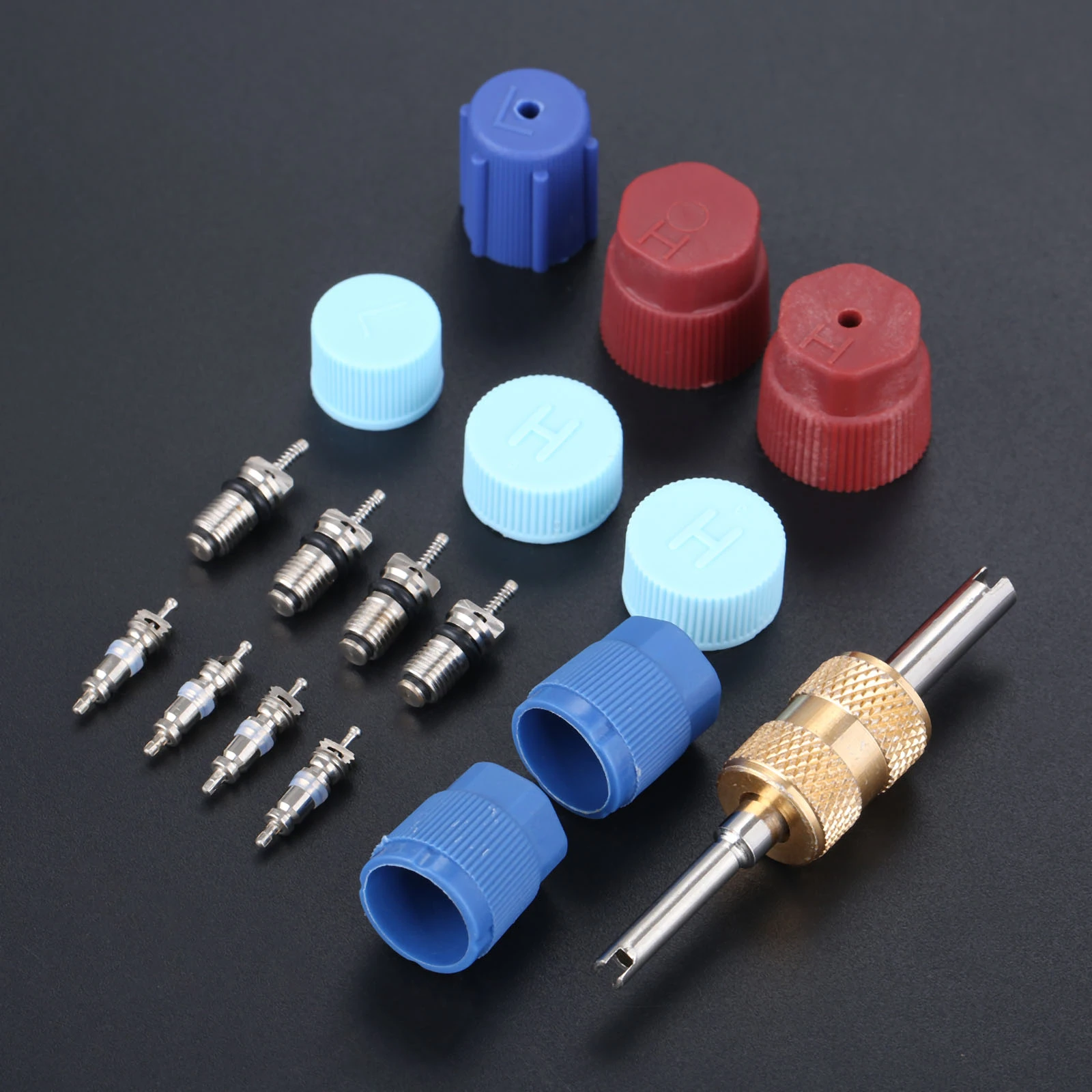 17pcs Ac System Service Kit A C Valve Cores R134a R12 R22 System Cap Air Conditioning Parts Installer Tool Air Conditioning Installation Aliexpress 17pcs Ac System Service Kit A C Valve Cores R134a R12 R22 System Cap Air Conditioning Parts Installer Tool Air Conditioning Installation Aliexpress