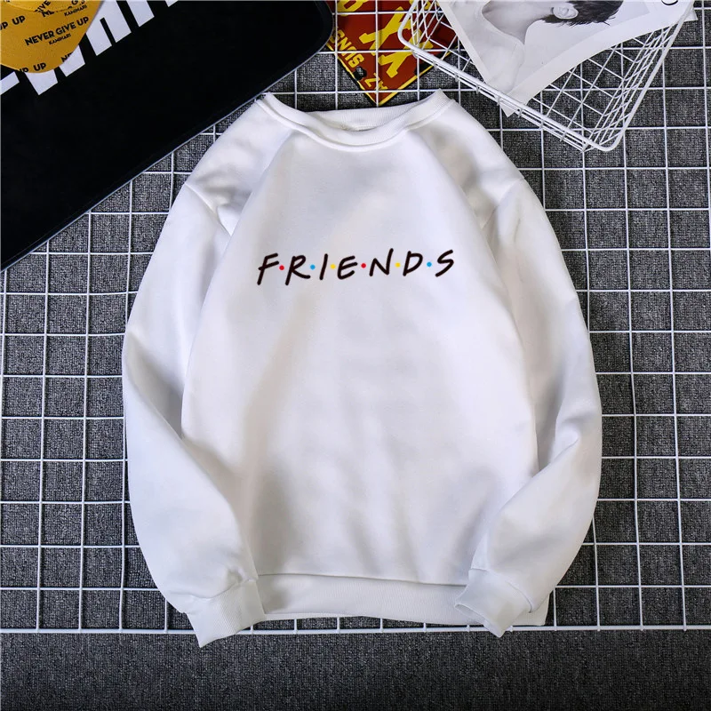 Womens Letters FRIENDS Print Long Sleeve Hoodie Sweatshirt 5 Colors S M L XL Brand New 2021 Ladies Slouch Pullover Jumper Tops