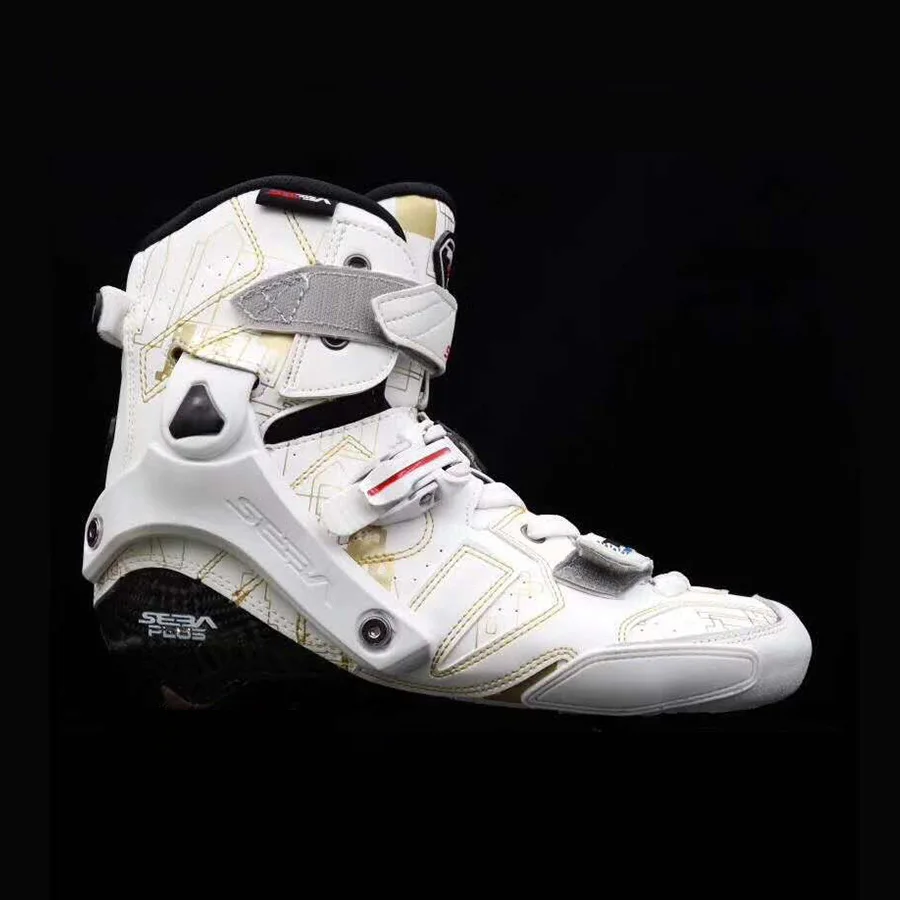 

100% Original 2019 SEBA TRIX White Golden Boot Adult Inline Skates Carbon Fiber Roller Skating Up Shoes Patines Liner