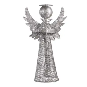 

1PC Christmas Tree Topper Angel Treetop Decoration Angel Figure For Festive Home Ornament (Silver)