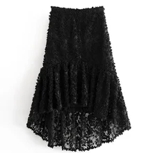 AGong плиссированные юбки Женская мода каскадные Лоскутные юбки женские элегантные юбки до середины икры на молнии женские IAB