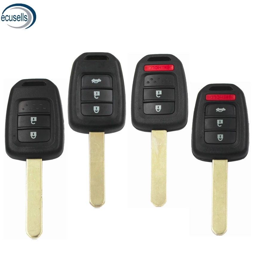 2/2+ 1/3/3+ 1/4 кнопки дистанционного ключа оболочки корпуса для Honda Civic ACCORD Crider Город Fit CR-V HR-V XR-V HON66 необработанное лезвие