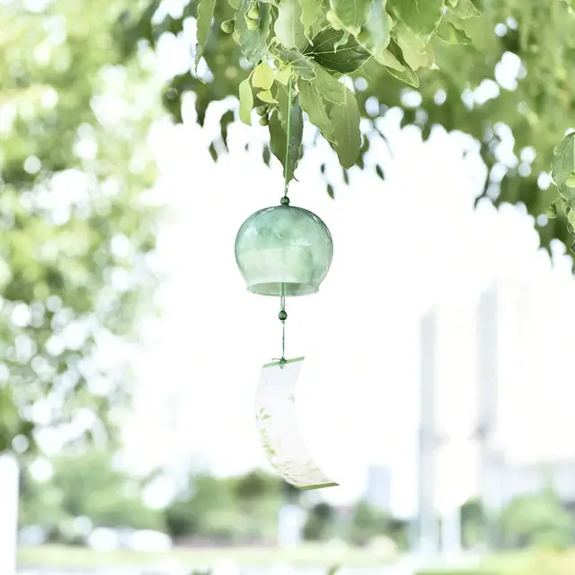 Japanese Style Wind Chimes Handmade Color Glass Hanging Wind Chime Blessing Bell Christmas Gift Home Hanging Decor 3