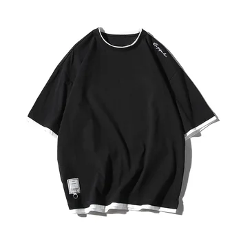 

ZHIJING Summer New Style Men's Short-sleeved T-shirt Simple Solid Color Crew Neck Half-sleeve Shirt Men's T-shirt
