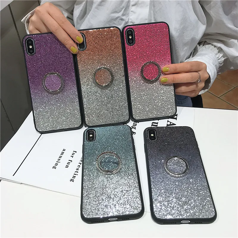 

Shiny Sequins Glitter Case For Xiaomi Redmi Note 6 Pro 5 Plus Mi A1 A2 5X 6X 8 lite SE 9 PocoPhone F1 Gradient Holder Coque Case