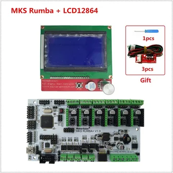 

3D printer board MKS Rumba Plus control plate Rumba-board + 3d printer LCD display LCD12864 RepRap 12864LCD plug and play