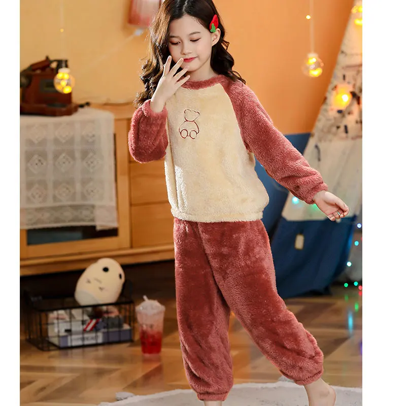 Pijamas de Inverno Conjunto de Roupas para Meninos Outono + Calças Pijamas dos Desenhos Crianças Meninas Curtas Animados Dinossauro Flanela Pijamas 7 Conjuntos de pijama