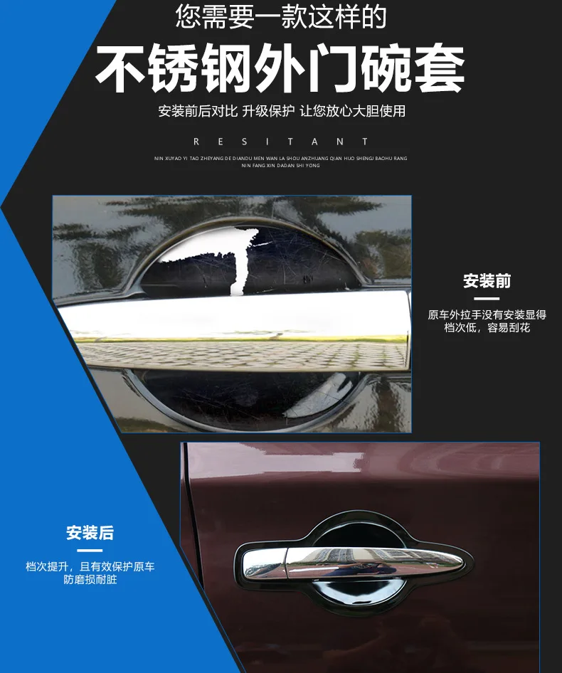 Подходит для Sylphy дверная ручка обновление из нержавеющей стали наружная дверь запястья рамка Sylphy автомобиль Doot Модифицированная ручка защитный корпус