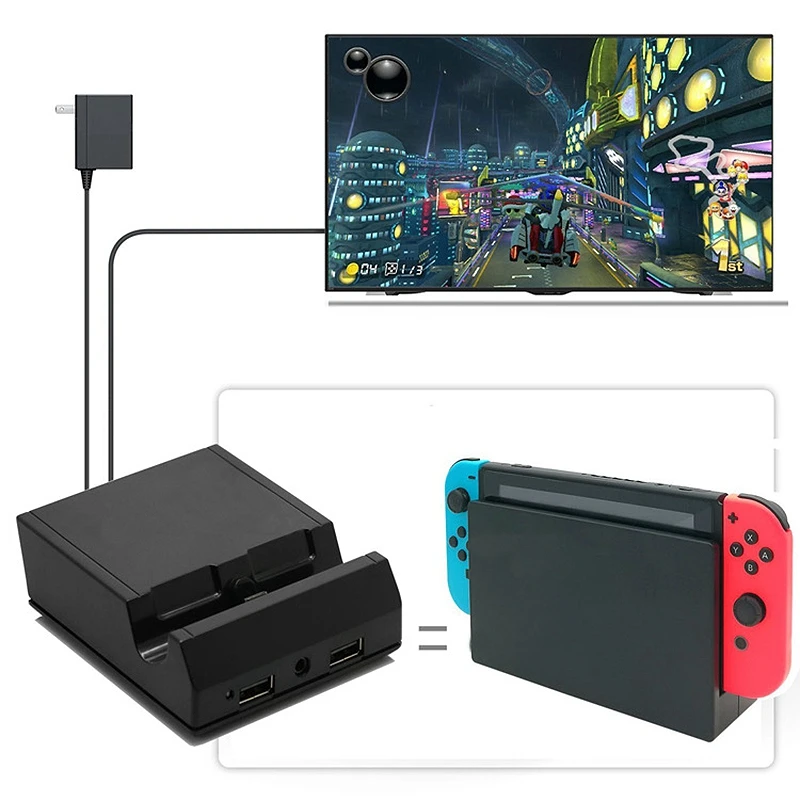 Retail for Switch DOCK Dock Charger HDMI Projection Portable Base for Switch Lite Dock Charger with Headphone Jack