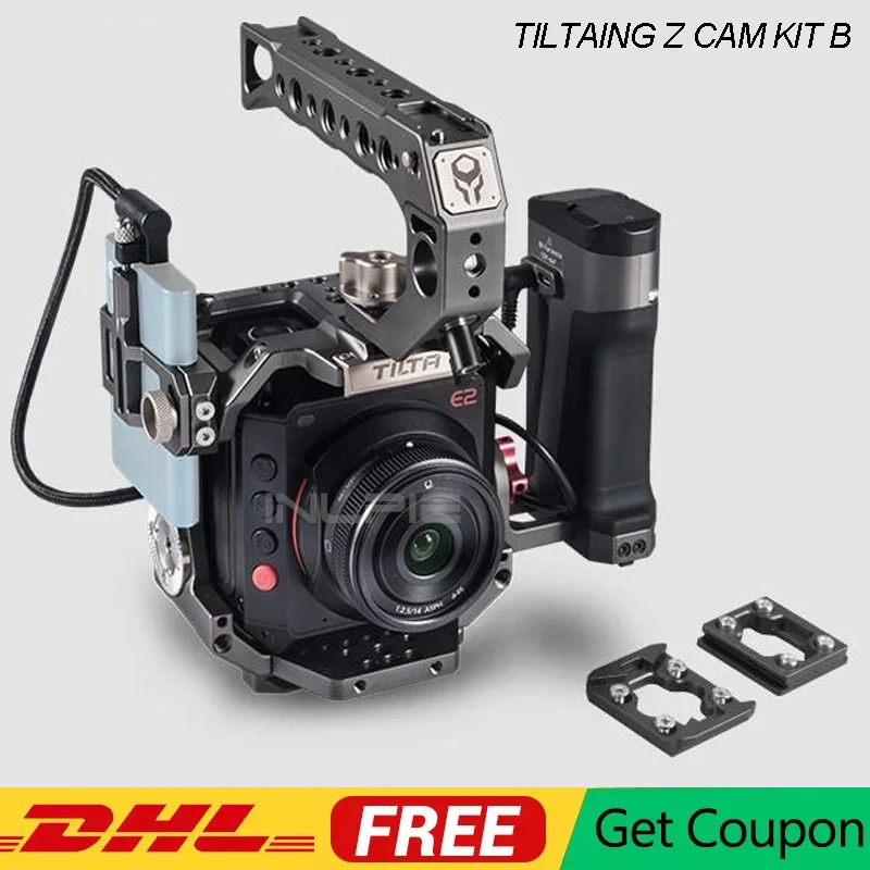 Tilta Z CAM Камера полный клетка Tilta ing Z CAM самостоятельного ремонта B-Tilta серого цвета с короткими ручками по бокам Мощность ручка Накопитель SSD держатель