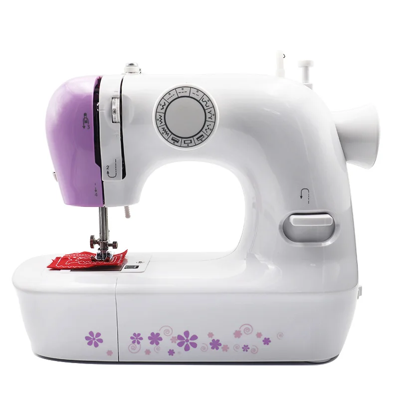 

Wholesale 12 Stitches Multi-Function Sewing Machine Double Speed DIY Household Mini Automatic Thread Flat Lock Sewing Machine