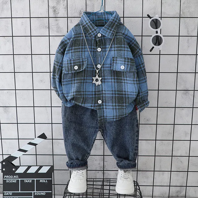 Одежда для маленьких мальчиков от 0 до 3 лет, Осенние новые модные хлопковые комплекты одежды высокого качества с героями мультфильмов для мальчиков комплекты одежды с длинными рукавами для младенцев - Цвет: A9074 Blue