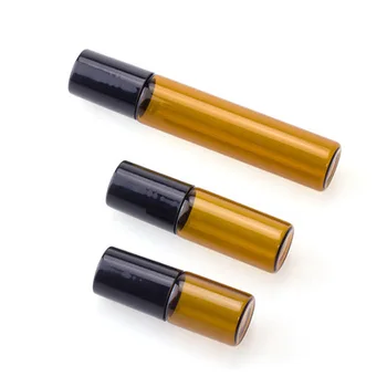 

Cosmetic package 3ml 5ml 10ml Transparent Roll On Glass Perfume Bottle Empty Thin Amber Glass Roller Ball Essential Oil Bottles