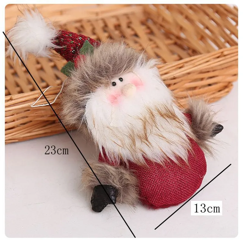 Two Patterns Hot Selling Cute Santa Claus Snowman Shaped Doll ChristmasFestival Gift Doll Christmas Tree Hanging Ornament