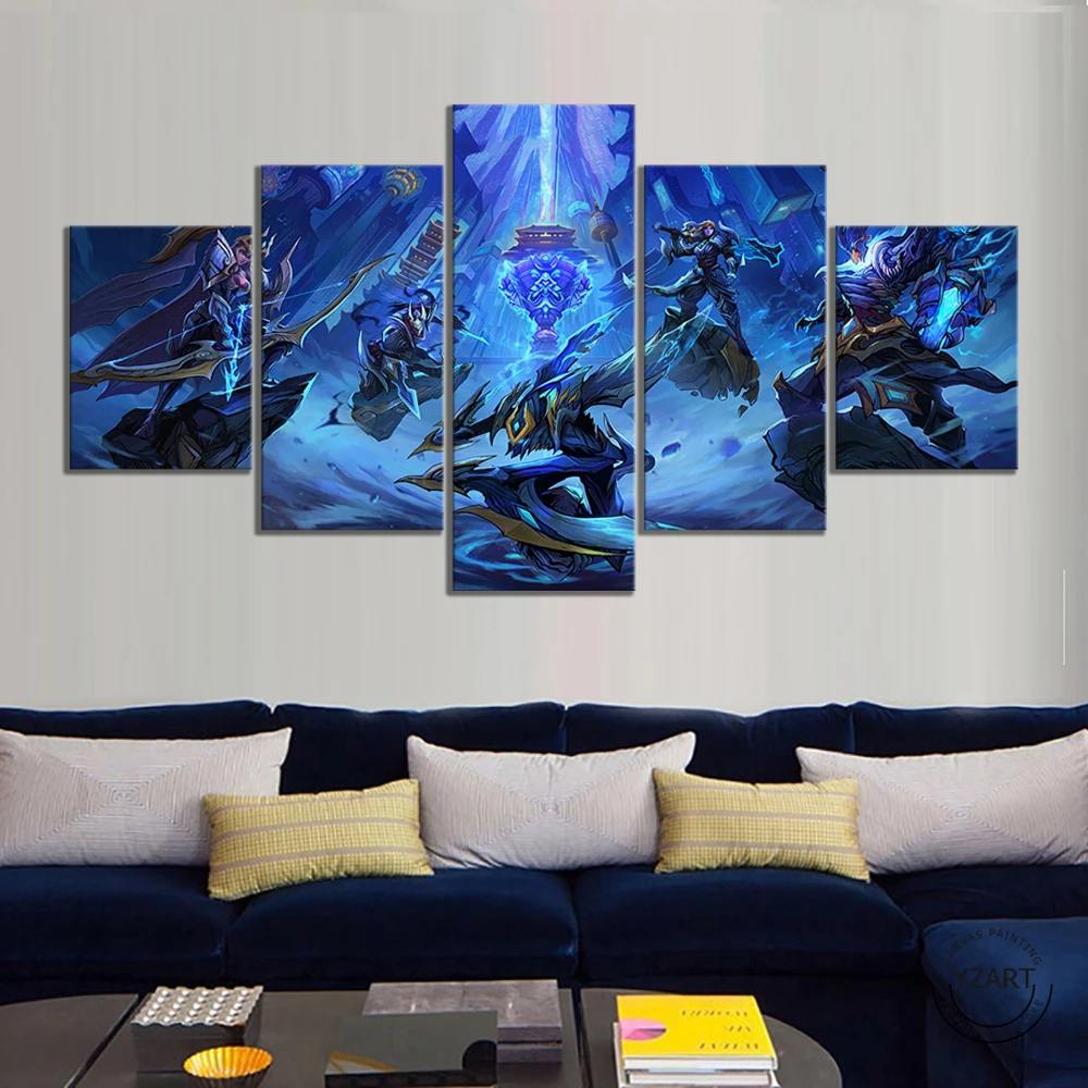 Картина на холсте настенное искусство Лига Легенд серия чемпионата Постер