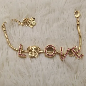 

Fashion Luxury Brand Original Jewelry LOVE Letter DIY Bracelets Designer Europe Gold Bead Snake Bracelet for Women Holiday Gift