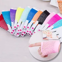 Короткие перчатки без пальцев в сеточку для женщин и девочек, однотонные Вечерние перчатки для танцев на полпальца