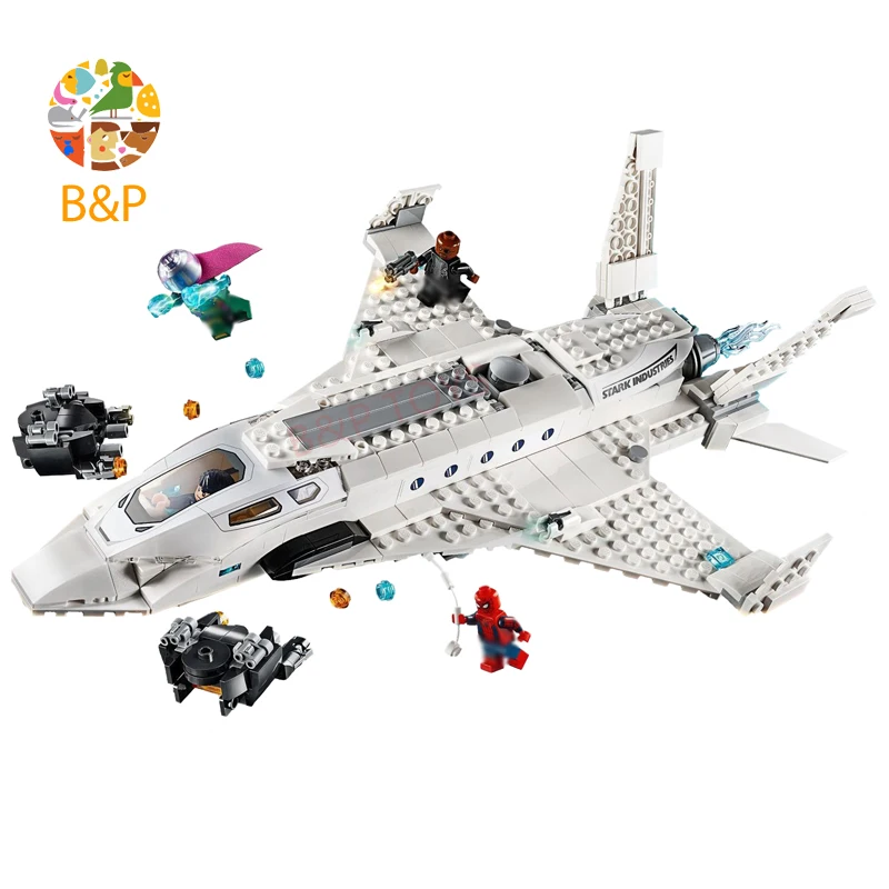 

76130 528Pcs Super Heroes series Stark Jet and the Drone Attack Building Blocks Bricks Enlighten Toys for Children 11315 Gift