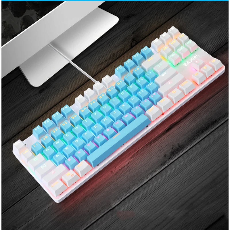 korean computer keyboard 2022 Gaming Mechanical Keyboard 87 keys Game Anti-ghosting Blue Switch Color Backlit Wired Keyboard For pro Gamer Laptop PC computer keypad