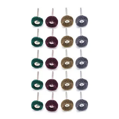 20Pcs Polishers Buffers Abrasive 1" Scotch Brite Wheels Fit For Dremel Mixed SetDrop ship