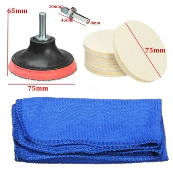 

75mm Felt Polishing Pad Windscreen Scratch Repair Polishing Tools Part Set Kit