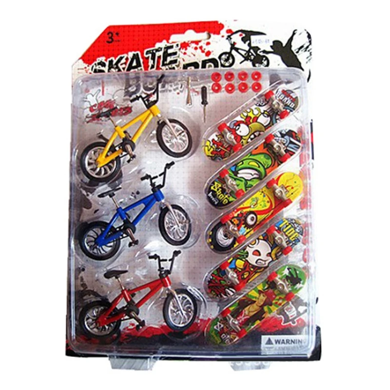 

Mini Finger Skateboarding Fingerboard Bicycle Set Fun Skate Boards Mini Bikes Toys For Children Boys Kids Gifts Educational toy