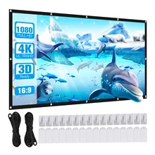 

100 inch 16:9 Projector Screen 4K Ultra HD 3D TV Screen 160 Degree Viewing Angle Outdoor Office Portable Projector Roll UP