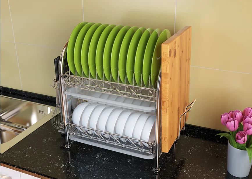 304 stainless steel cupboard rack, double layer cupboard and drain rack
