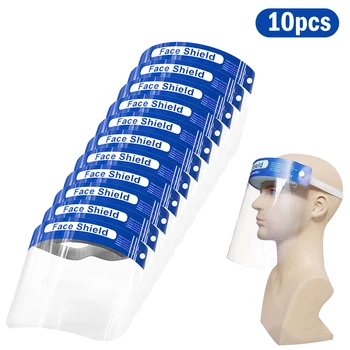 

2/5/10/30pcs Splash-Proof Protective Face Shield Reusable Full Face Protective Mask Saliva Protection Clear Visor Respirator NEW