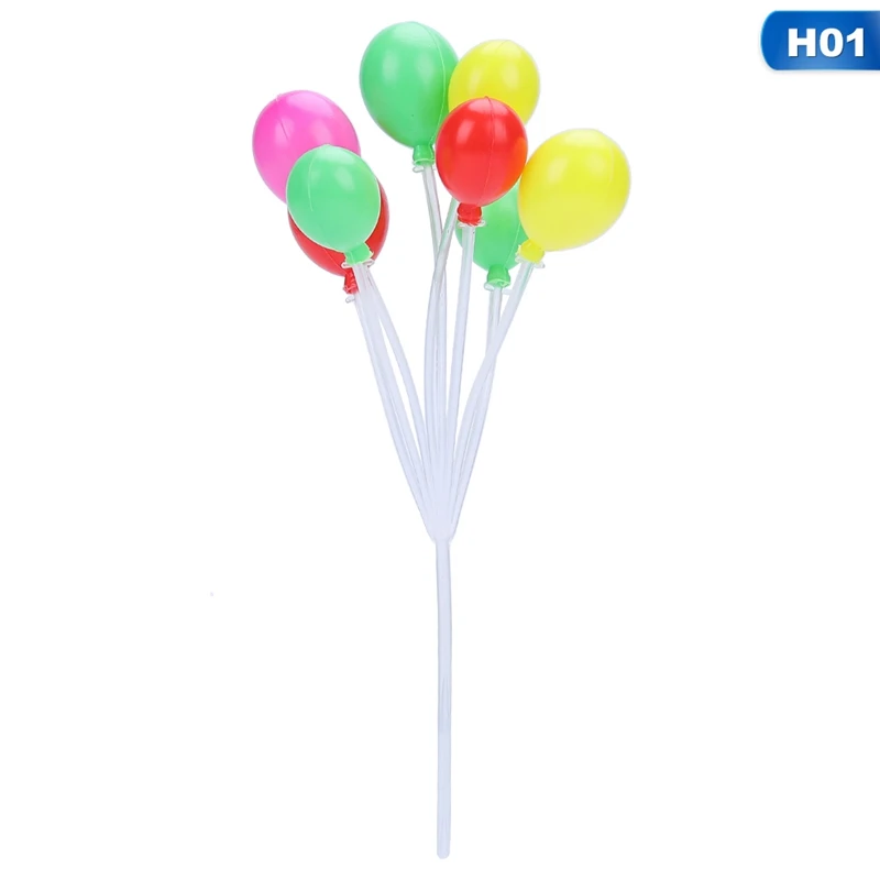 Воздушные шары серии пластиковые круглые и в форме сердца День рождения тема День рождения кекс топперы вечерние украшения Свадебный торт Топпер