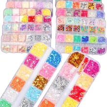12 сеток/наборы, блестки для ногтей, блестки, смешанные зеркальные, мерамидные, сахарные, круглые, сделай сам, хлопья, украшения для ногтей, принадлежности для ногтей, украшения для ногтей