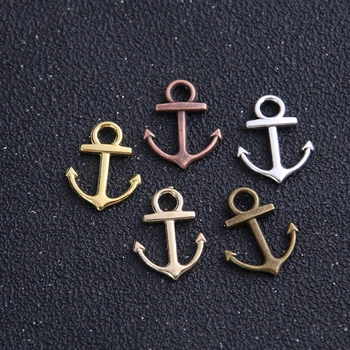 

30pcs 11*14mm Five Color Metal Zinc Alloy Mixed mini Nautical Anchor Charms Diy Jewelry Pendant Charms