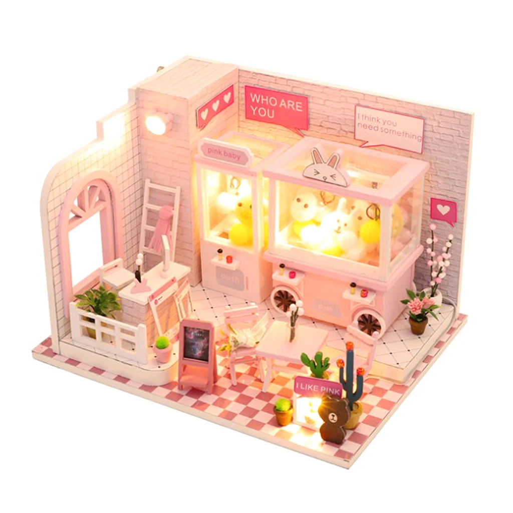 

1:24 Scale Dollhouse Miniature DIY Kit Creative Bedroom Romantic Gift - with LED Lights and Dustproof Case - Do Re Mi