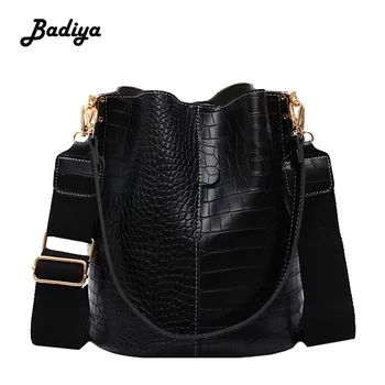 

Womens Crossbody Bag Large Capacity Phone Coin Card Purse Designer Shoulder Bag PU Leather Crocodile Pattern Chic Bucket Bag