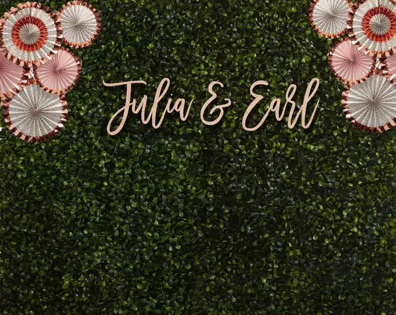 Personalized Rustic Wood Baptism Backdrop for Reception Wedding