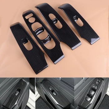 

beler 4Pcs ABS Carbon Fiber Black Style Window Lift Switch Panel Cover Trim Fit for Nissan Altima 2019