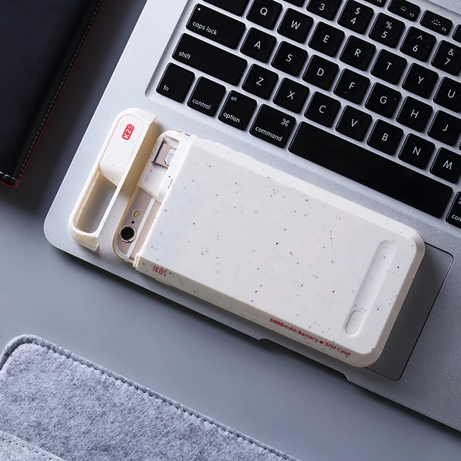 smart Dual SIM Dual Standby Phone case Adapter+5000mAh Power Bank Smart Protect Case for For iPhone 6(s)/6P/7/7P/8/8P iKOS K2S