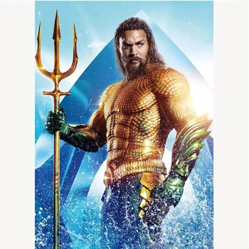

DIY 5D Diamond Painting by Number Kits Marvel Aquaman Neptune Full Embroidery Arts Craft for Home Decoration