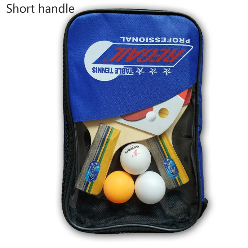 Straight racket-2 Ракетка для настольного тенниса, 2 комплекта, набор для начинающих, ракетка для настольного тенниса, отправка трехшаровой горизонтальной ракетки, ровный шар, ракетки, стили - Цвет: Straight racket-2