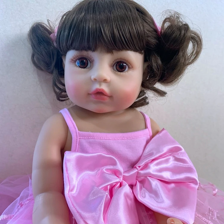 55 см Оригинальная кукла NPK bebe reborn для маленьких девочек силиконовая мягкая на