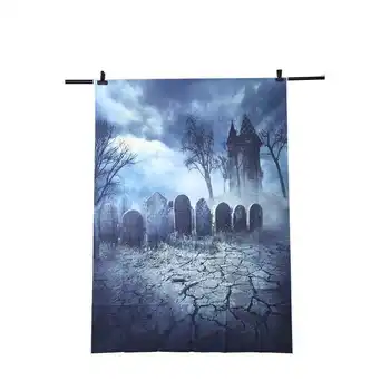 

Vinyl Photography Background Photo Backdrops ic Theme Photography Studio background Horror castle, dry ground, tree, stone fo