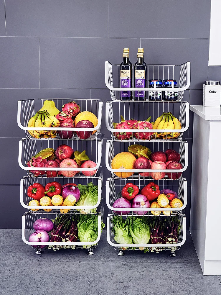 

304 stainless steel kitchen vegetable shelf landed on multi-layer vegetable shelf fruit multifunctional basket