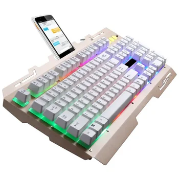 

Mechanical Gaming Keyboard Metal Backlit Keyboard 104 Keys Keyboard Durable With Phone Holder For Xiaomi Hand For Laptop PC