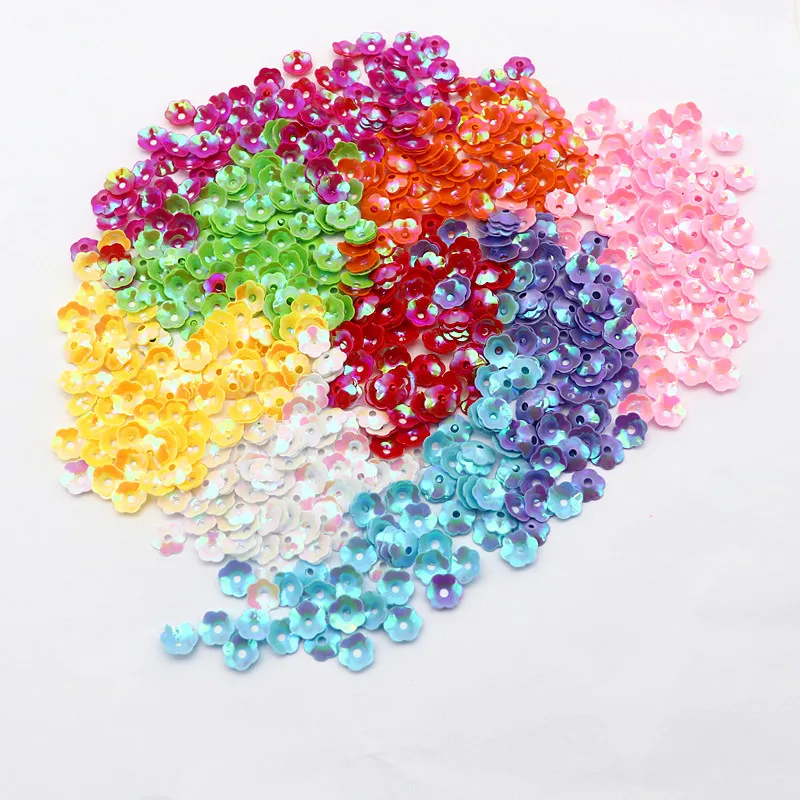 Sequins accessories 1200 pieces/pack of mixed flower shape PVC bulk sequins 6mm glitter confetti nail art decoration sequins DIY sewing accessories