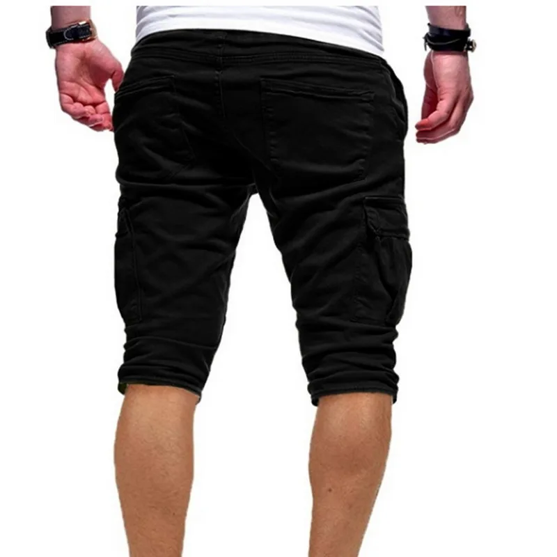 

Men's Summer Outdoor Cargo Shorts Relaxed Fit Multi-Pockets Elastic Waist Casual Shorts Slim Solid Drawstring Jogging Shorts