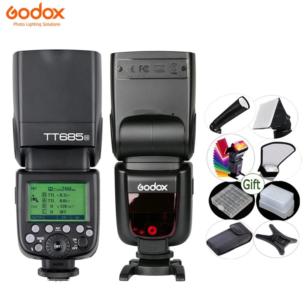 GODOX TT685 вспышка для камеры ttl 2,4G HSS 1/8000s GN60 беспроводной скоростной TT685-C/N/S/O/F для Canon Nikon sony Olympus Fuji