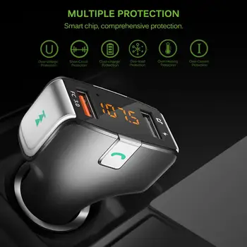 

Hot Wireless FM Transmitter Bluetooth Hands-Free Car MP3 Player Fast Charge 3.0 5V USB Car Charger Multifunctional Car Electroni