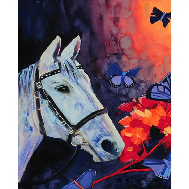 Картина по номерам рамки Раскраска по номерам домашний декор картины животные лошади украшения RSB8303 - Цвет: RSB8474