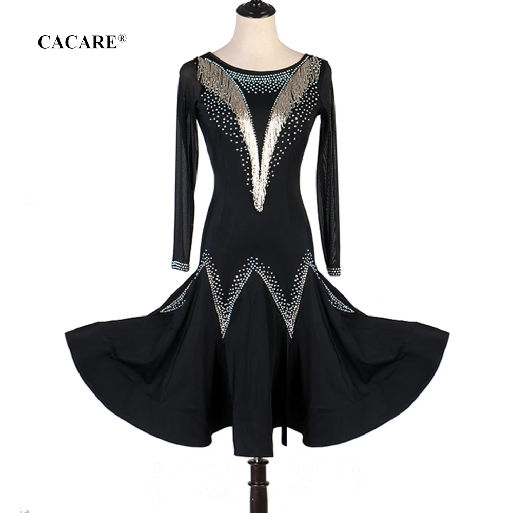 CACARE Latin Salsa Dance Dress for Women Latin Dress Fringe Latin Dance Competition Dresses D0696